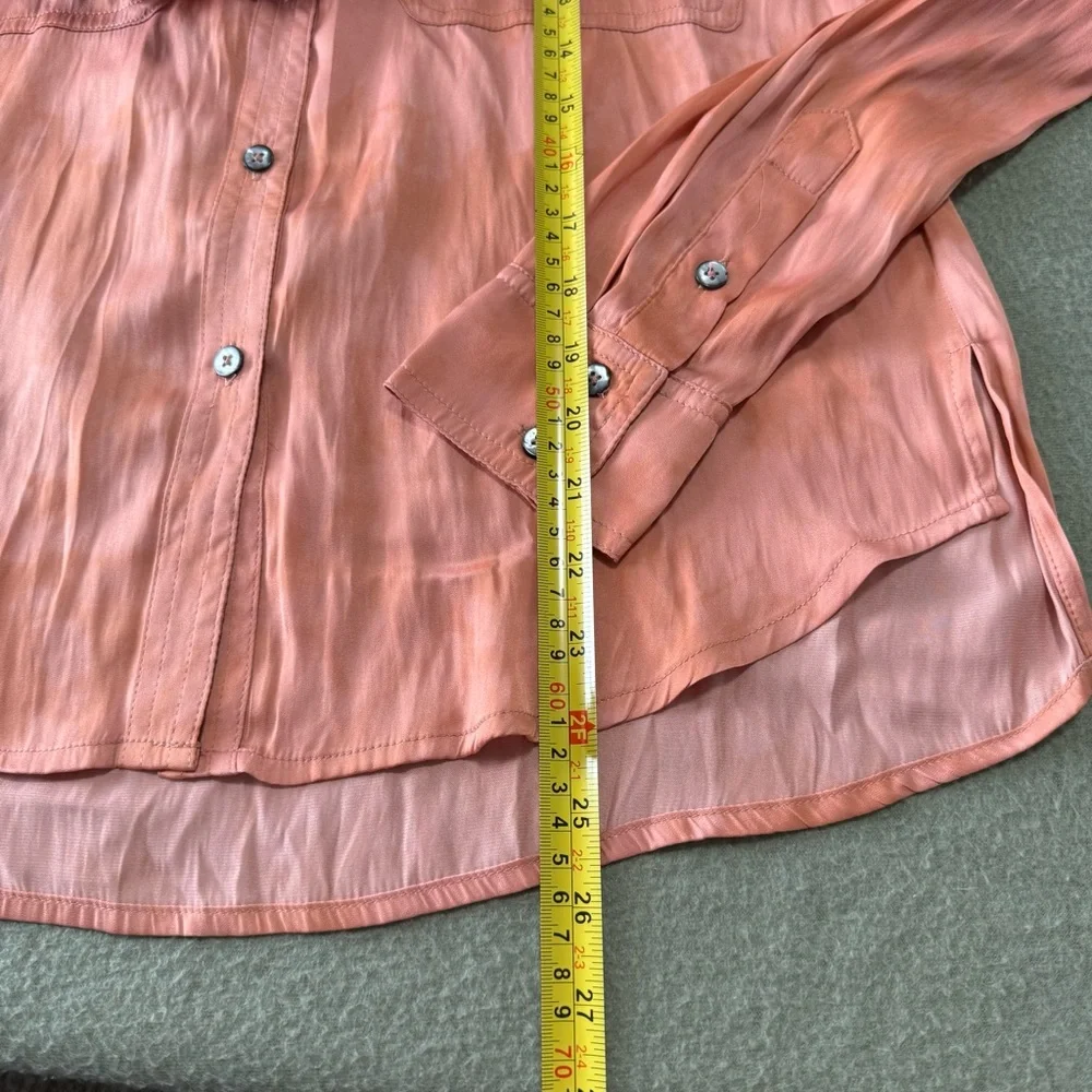 Free‎ People We The Free Long sleeve Button Up Tie-Die Satin Blouse Size XS